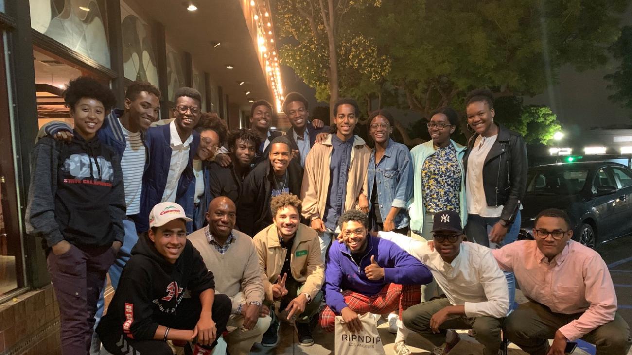 Mathematics Professor Edray Goins hosted a dinner for African American freshmen who have expressed an interest in majoring in the mathematical sciences